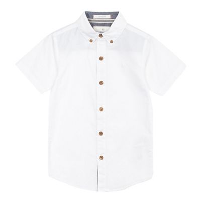 Boys' white short sleeve Oxford shirt